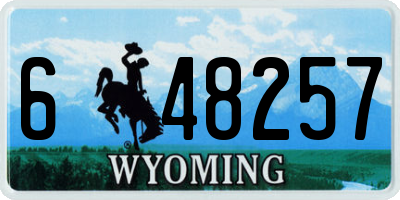 WY license plate 648257