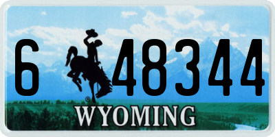 WY license plate 648344