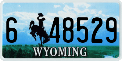 WY license plate 648529