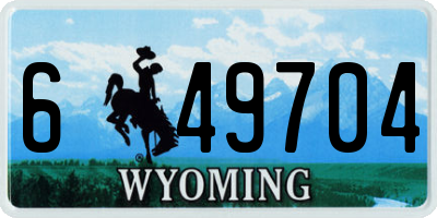 WY license plate 649704