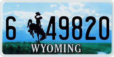 WY license plate 649820
