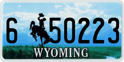 WY license plate 650223