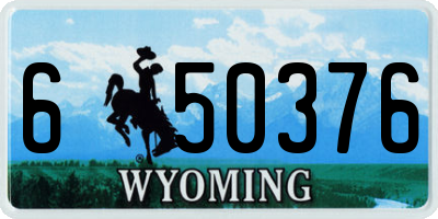 WY license plate 650376