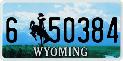 WY license plate 650384