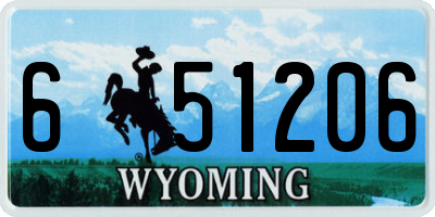 WY license plate 651206
