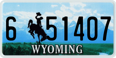 WY license plate 651407