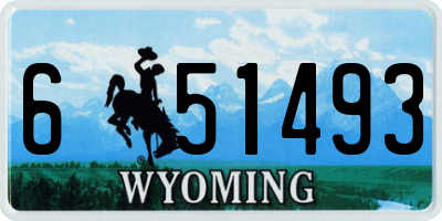 WY license plate 651493
