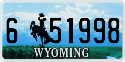 WY license plate 651998