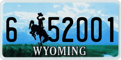 WY license plate 652001
