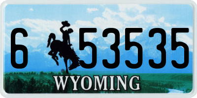 WY license plate 653535