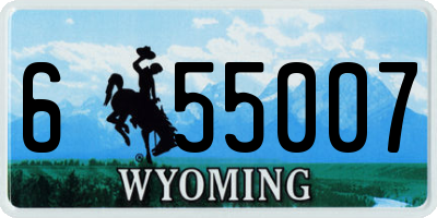 WY license plate 655007