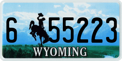 WY license plate 655223
