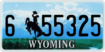 WY license plate 655325