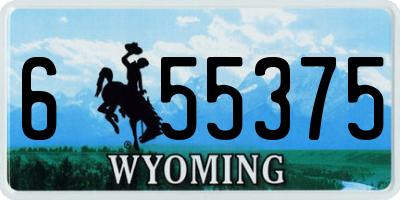 WY license plate 655375