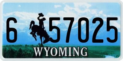 WY license plate 657025