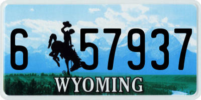 WY license plate 657937