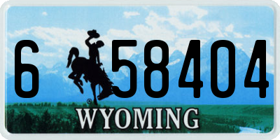 WY license plate 658404