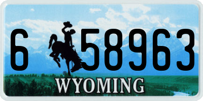 WY license plate 658963