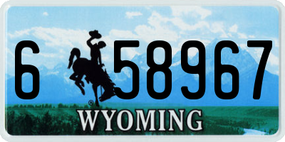 WY license plate 658967