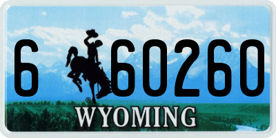 WY license plate 660260
