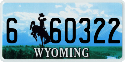 WY license plate 660322