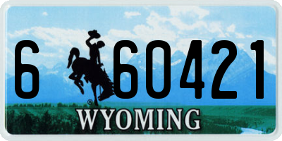 WY license plate 660421