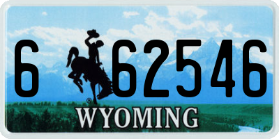 WY license plate 662546