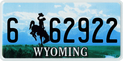 WY license plate 662922