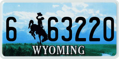 WY license plate 663220