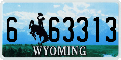 WY license plate 663313