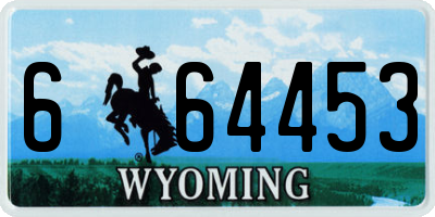 WY license plate 664453