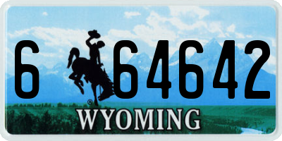 WY license plate 664642