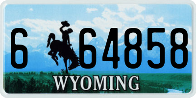 WY license plate 664858
