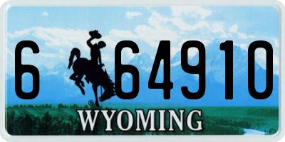 WY license plate 664910