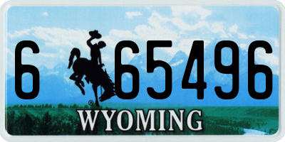 WY license plate 665496