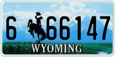 WY license plate 666147