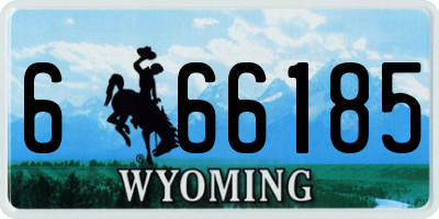 WY license plate 666185