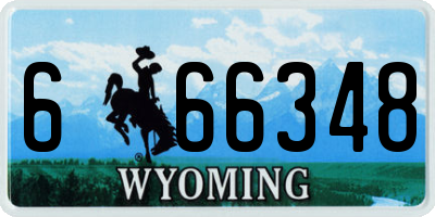 WY license plate 666348