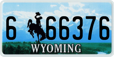 WY license plate 666376