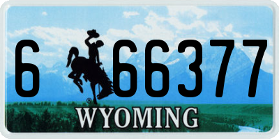 WY license plate 666377