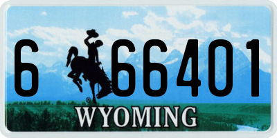WY license plate 666401