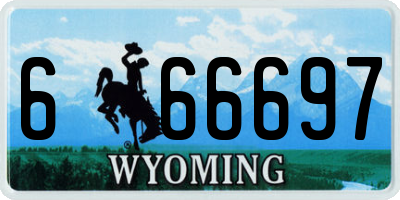 WY license plate 666697