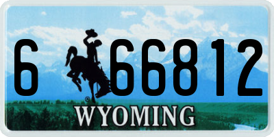 WY license plate 666812