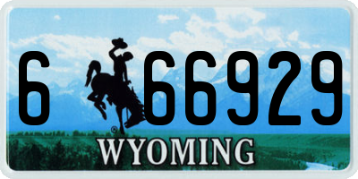 WY license plate 666929