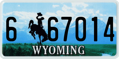 WY license plate 667014