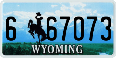 WY license plate 667073