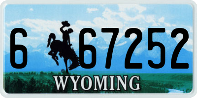 WY license plate 667252