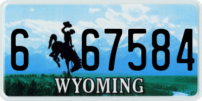 WY license plate 667584