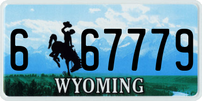 WY license plate 667779