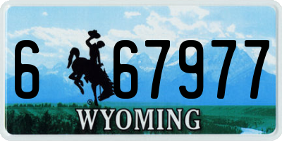 WY license plate 667977